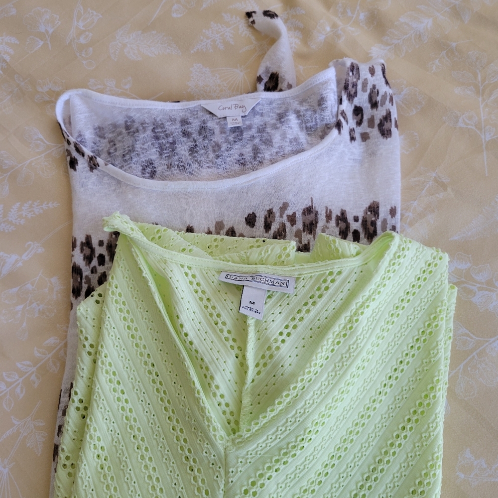 Cute Summer Tops Bundle animal Print and Neon Lime/yellow